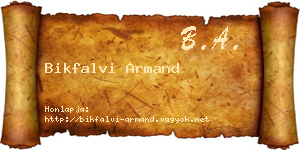 Bikfalvi Armand névjegykártya